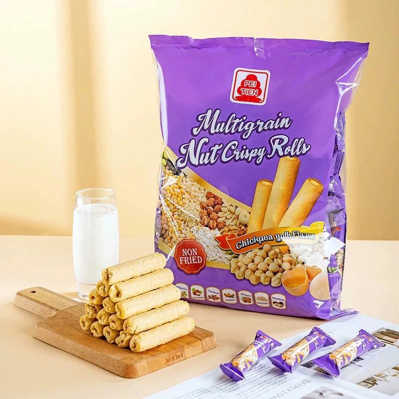 北田综合谷物坚果香脆卷(膨化食品) 鹰嘴豆蛋黄口味 680g(10g*68)六一带去学校的零食