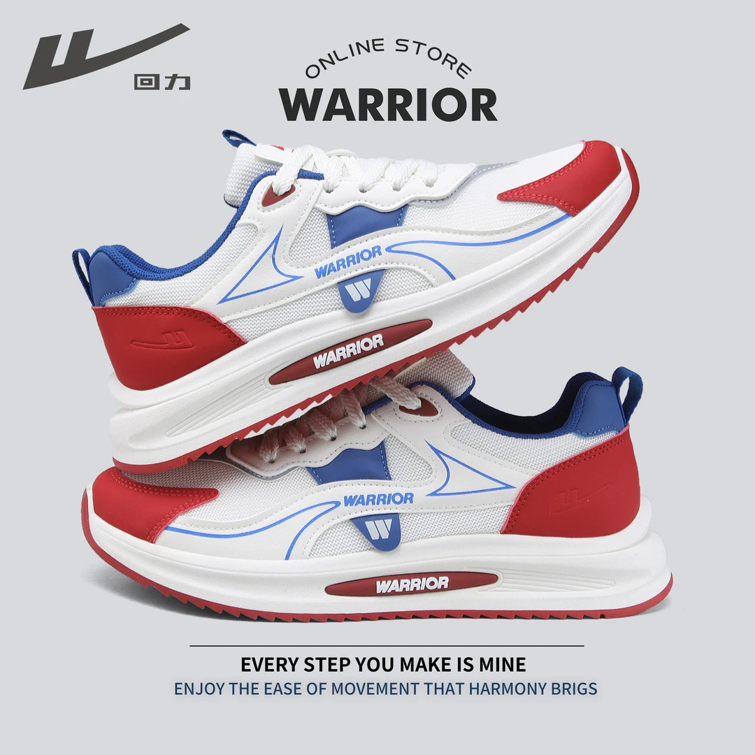 Warrior/回力春秋透气防滑减震时尚休闲鞋运动鞋夏季男鞋网面爆款