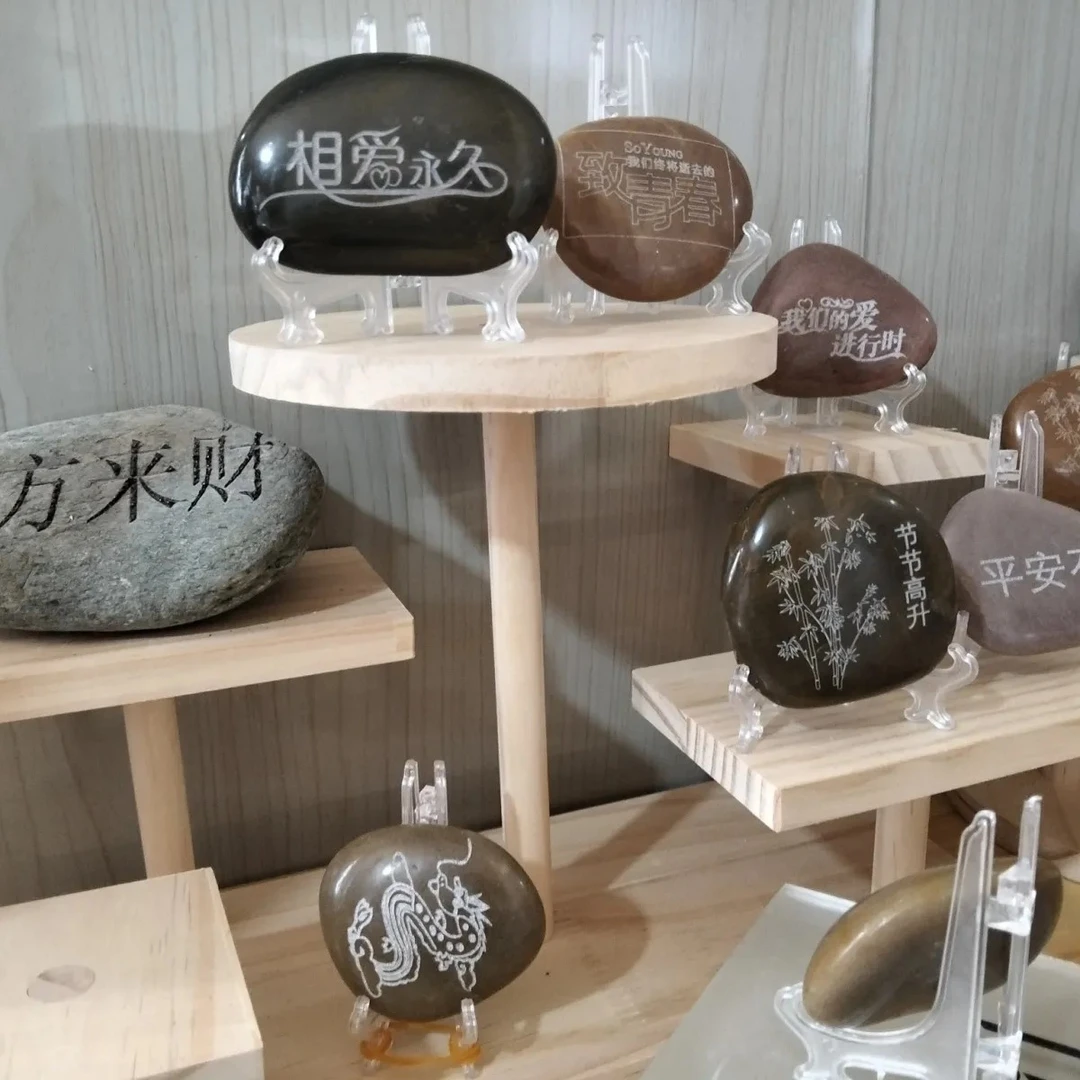 感恩石鹅卵石刻字天然鹅卵石雕刻礼床头摆件石头刻字  内容定制