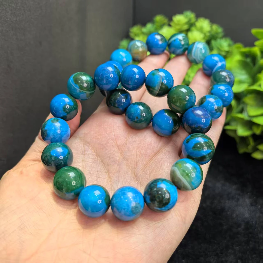 S6517马尔他蓝天空之石 玛瑙蓝手串-多样性发货只发一件