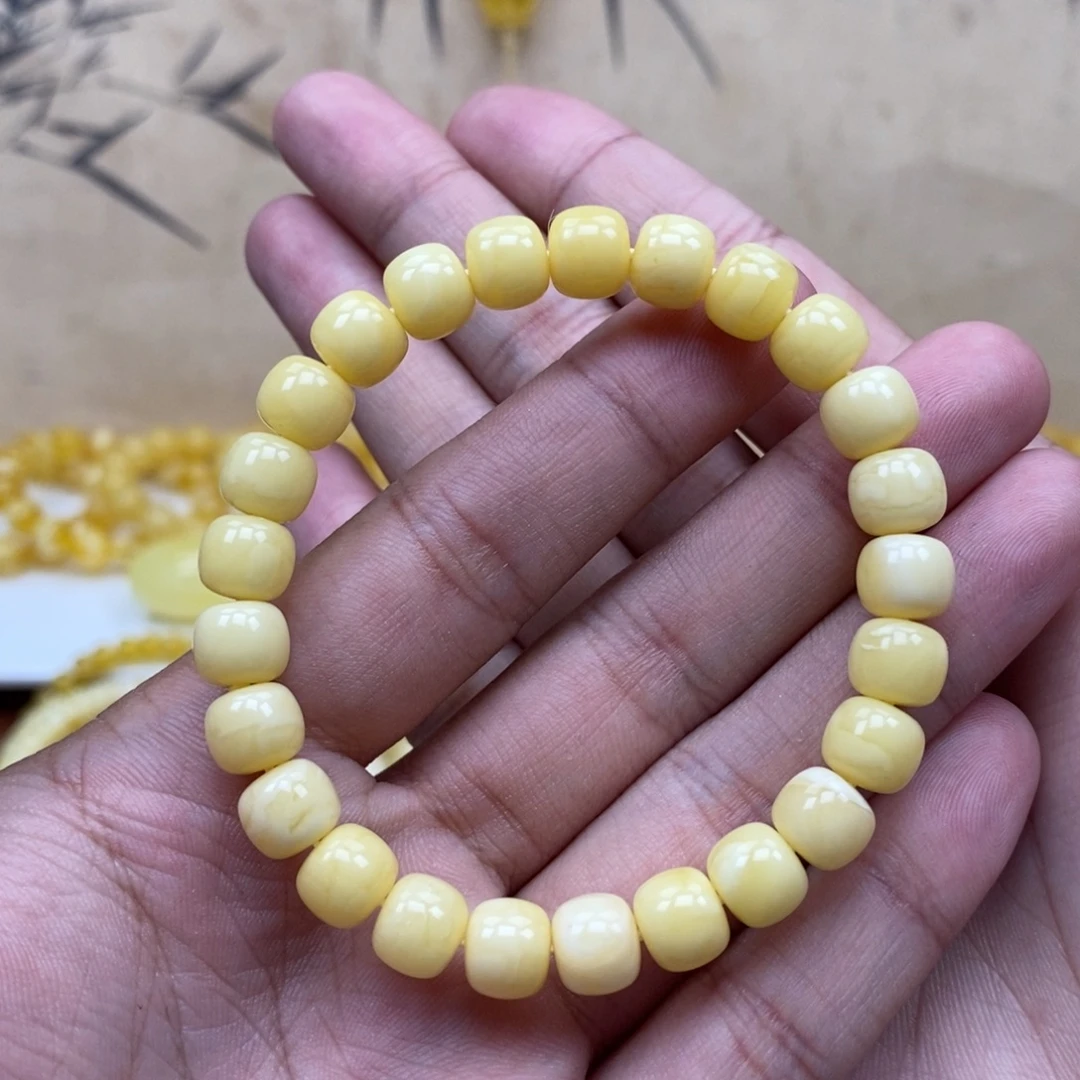 琥珀未镶嵌珠宝奇石8.7尺寸精工老型手串