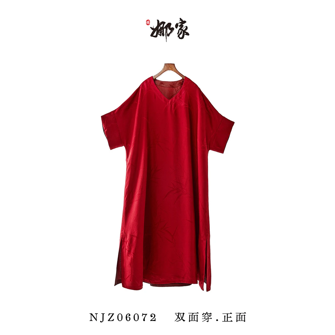 娜家·国风【竹摇落清影】双面穿新中式长衫NJZ（06072）中国风裙子