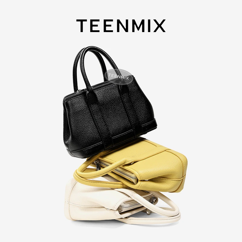 天美意2025新款欧若精灵风大气百搭花园包小手提单肩托特斜挎女包