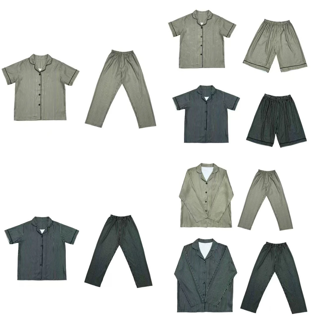 【JJ】黑绿两色条纹卡通奇奇短袖长袖休闲家居薄款舒适款儿童睡衣