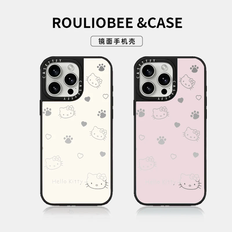 Kitty猫爪子适用苹果16手机壳13保护壳苹果iPhone15补妆镜14创意