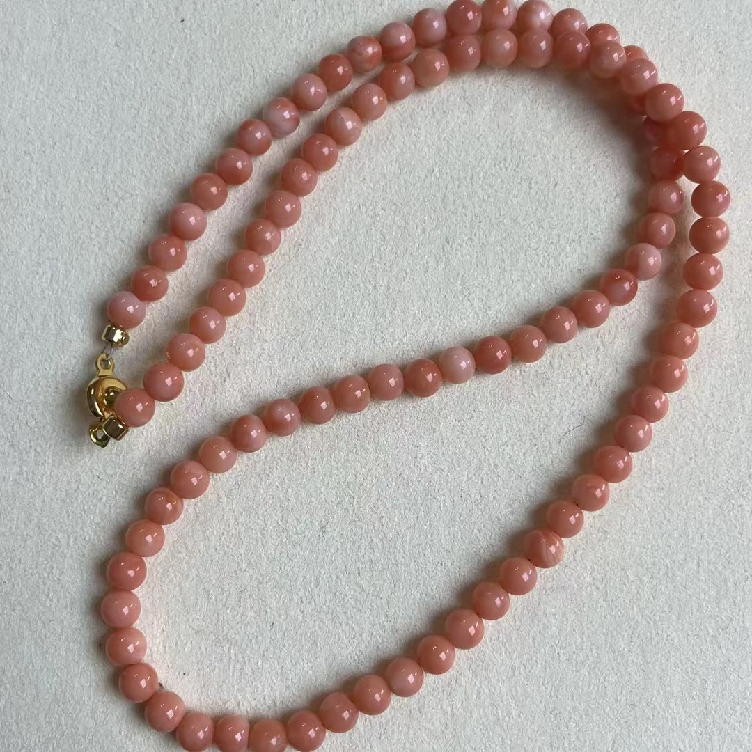 六子珊瑚天然台湾红珊瑚momo圆珠项链 多样性发其一