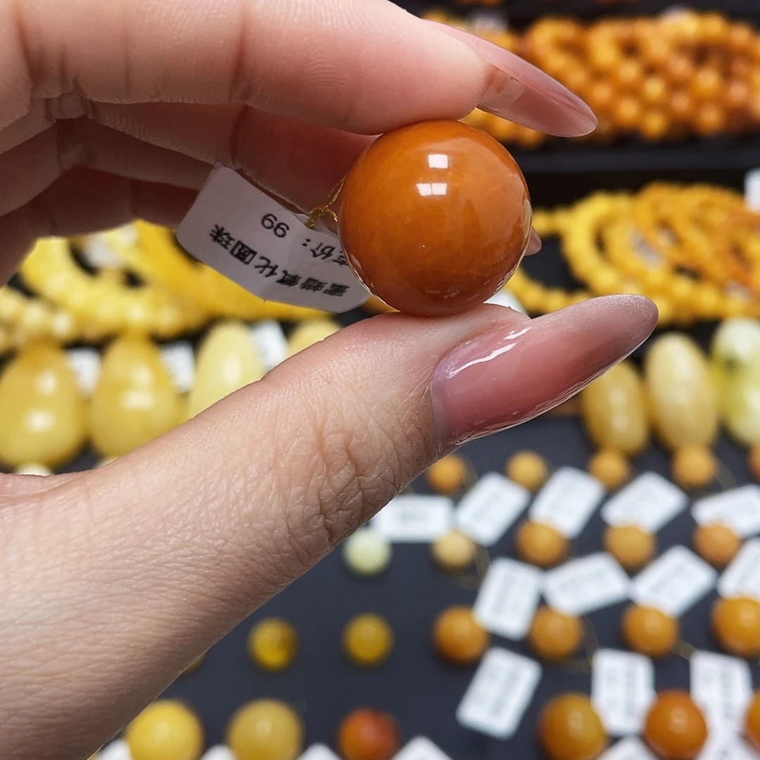 蜜蜡珠宝奇石未镶嵌19.6mm圆珠