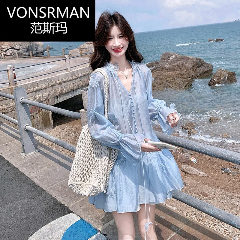 新中式国风套装女2025夏季新款刺绣衬衫半身裙两件套小个子套装女