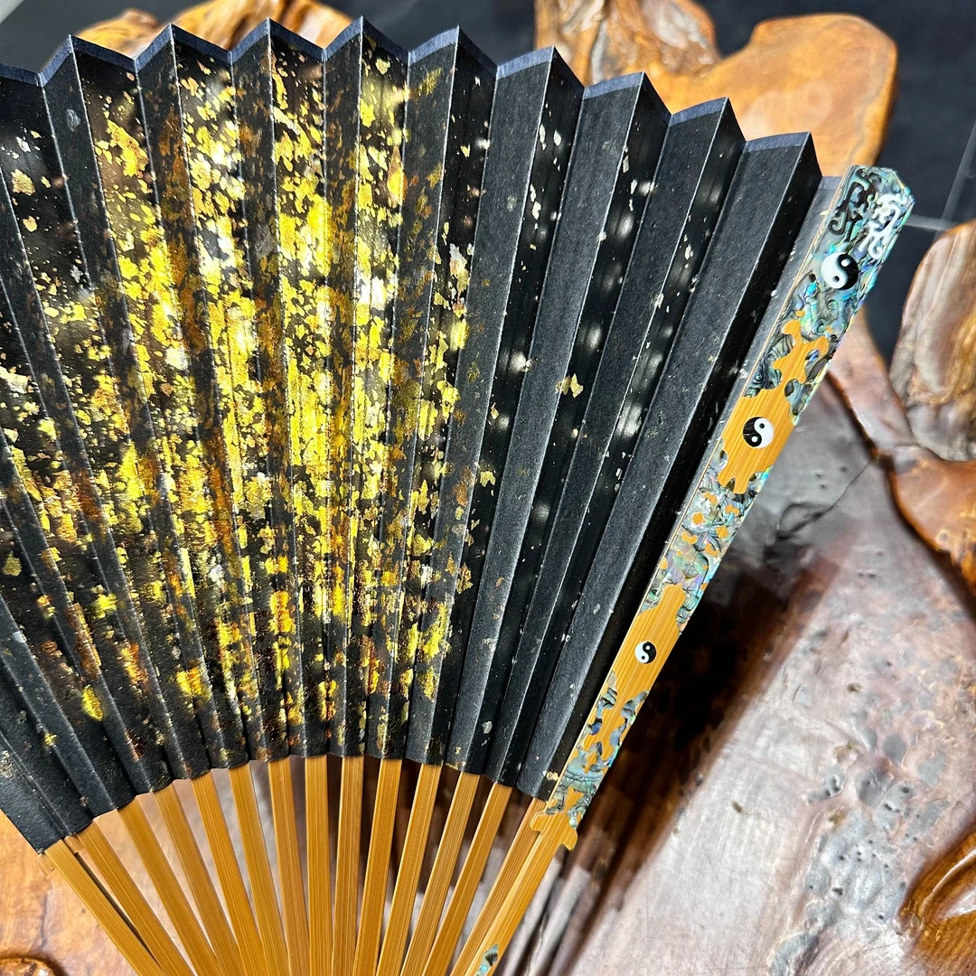 王彦召手制太极八卦双龙剑文玩折扇默认粘扇面文玩扇子