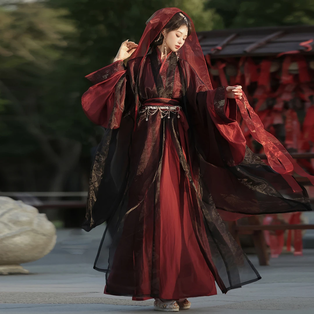妃亦坊原创汉服女【虞姬叹】木兰同款魏晋交领风战国袍古风春夏款