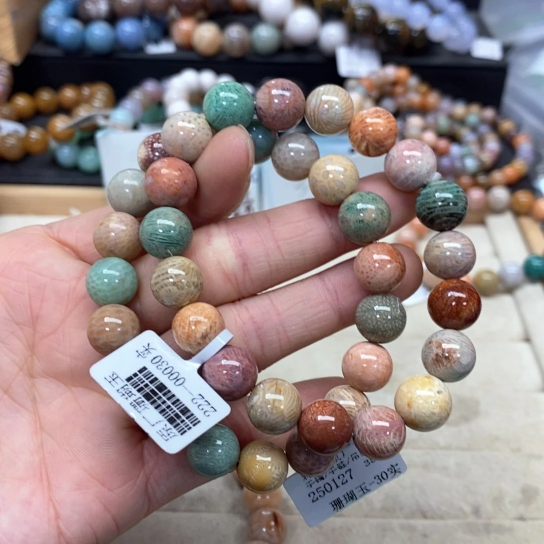 硅化珊瑚（珊瑚玉）手链未镶嵌躺***鱼219