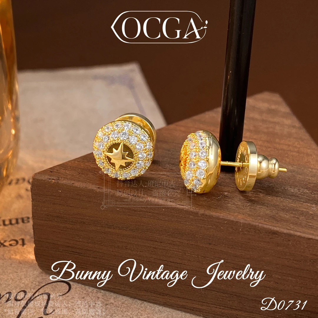 镀K金 D0731 法【空洞极星】夏OCGA 欧斯伽斯 耳钉