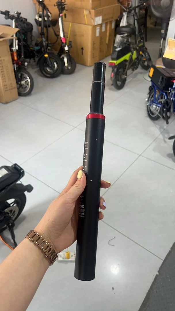 电动自行车气压款铝合金磨砂黑色缩头避震减震座管33.9/34mm