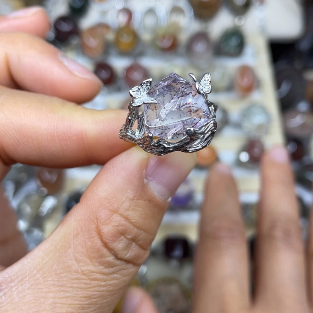 【闪购商品】银S925镶嵌珠宝半成品水晶戒指