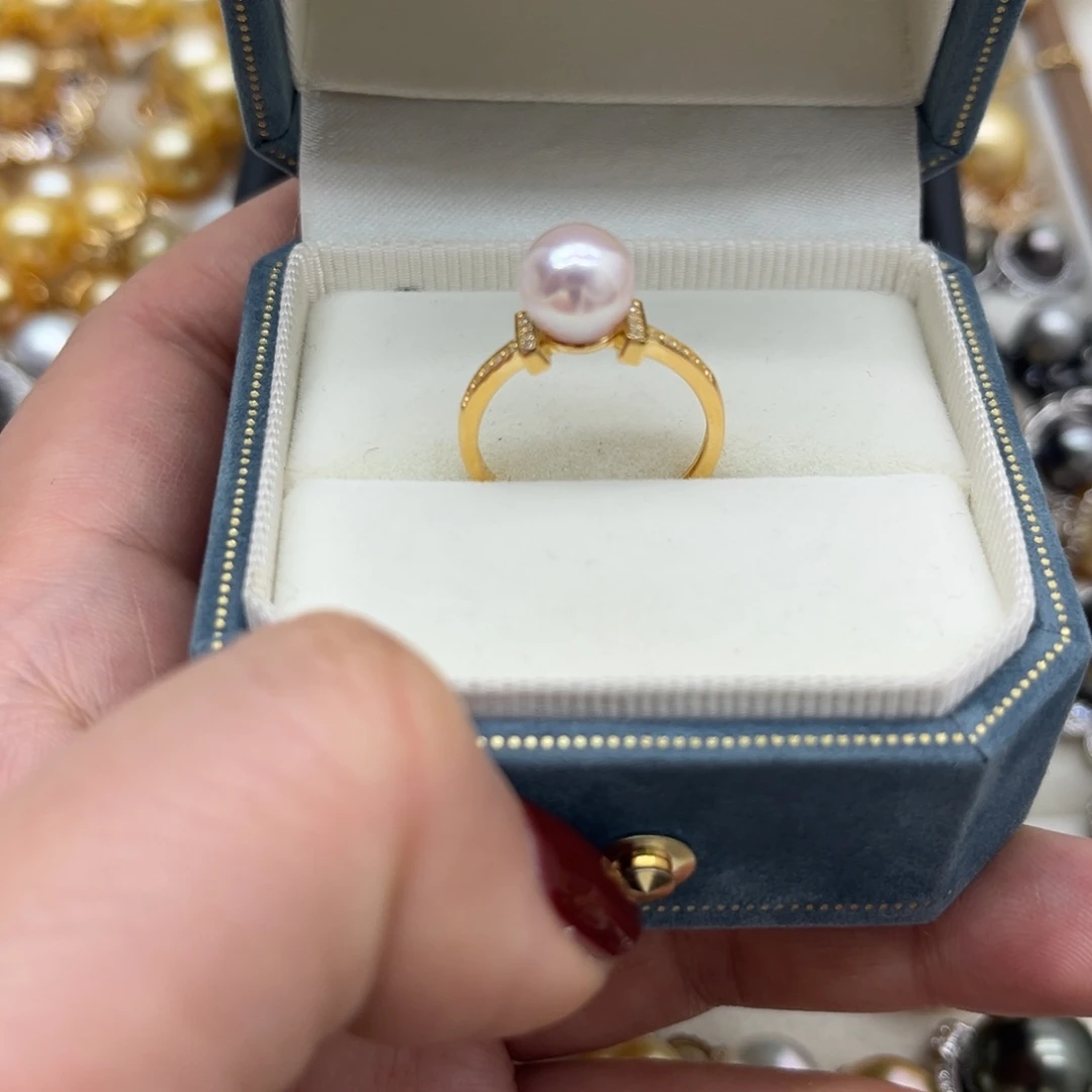 海水珍珠戒指银S925镶嵌