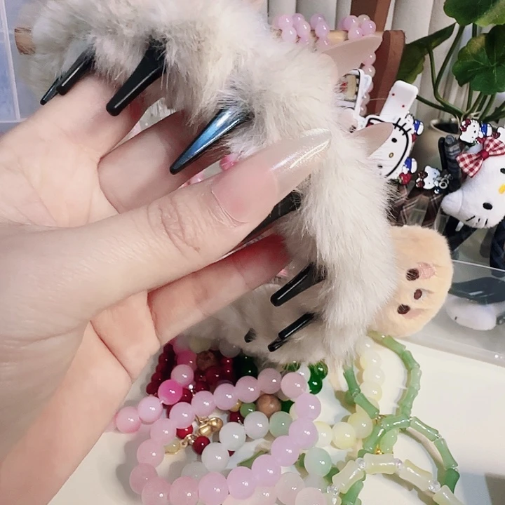 玻璃非金属米白色发箍