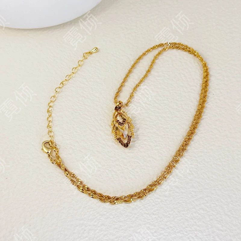 铜合金合成锆石项链 [金枝玉叶]法式经典首饰时尚精致项链