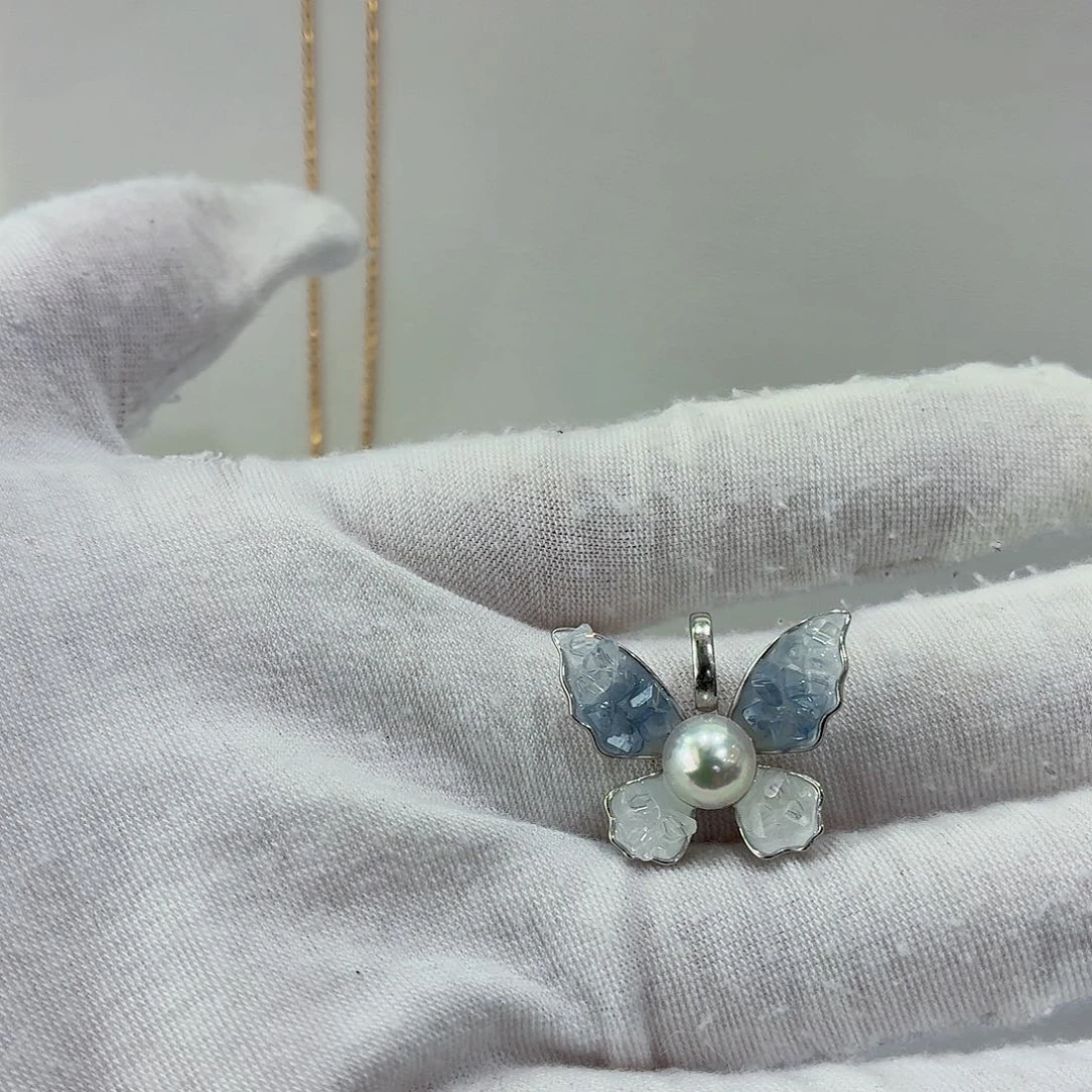 海水珍珠颈饰银S925镶嵌