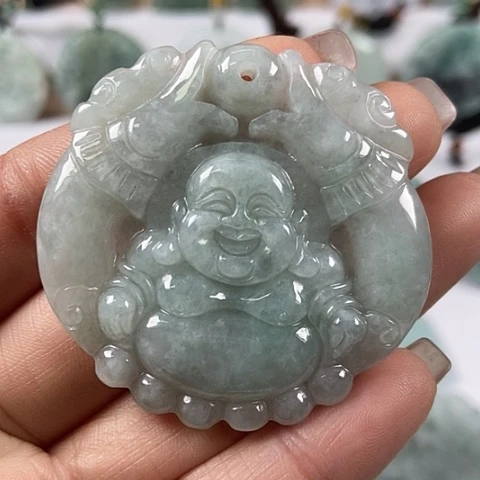 翡翠颈饰未镶嵌笑佛福利