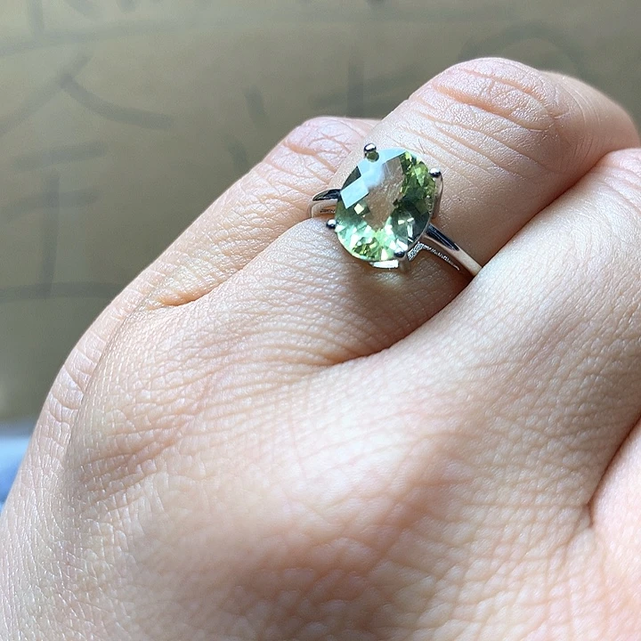 水晶水晶戒指银S925镶嵌