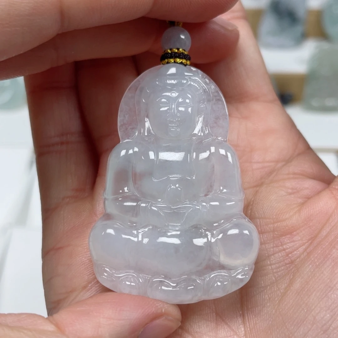 翡翠颈饰未镶嵌天然翡翠A货观音78号