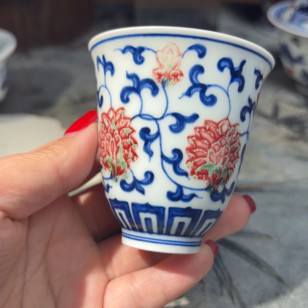 端午节孤品福利青花手绘闻香杯