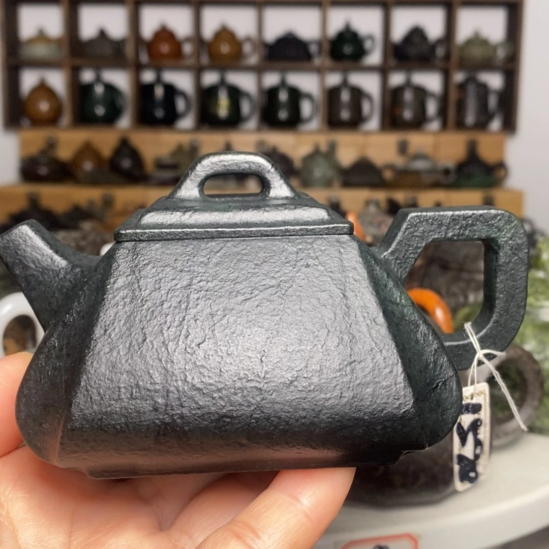 藏玉药王石四方抽角石瓢240cc