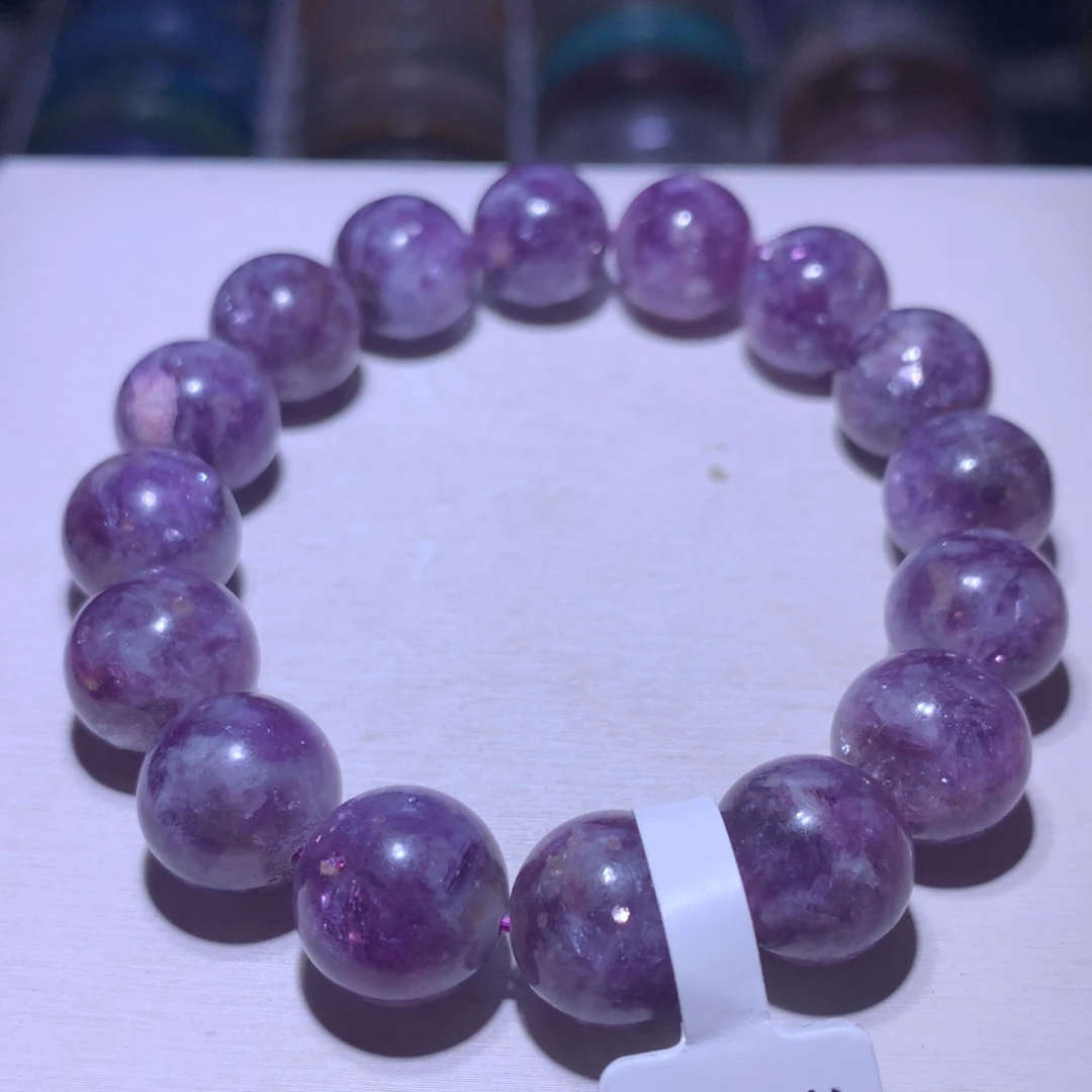 水晶手串银S925镶嵌紫祖母13.5m