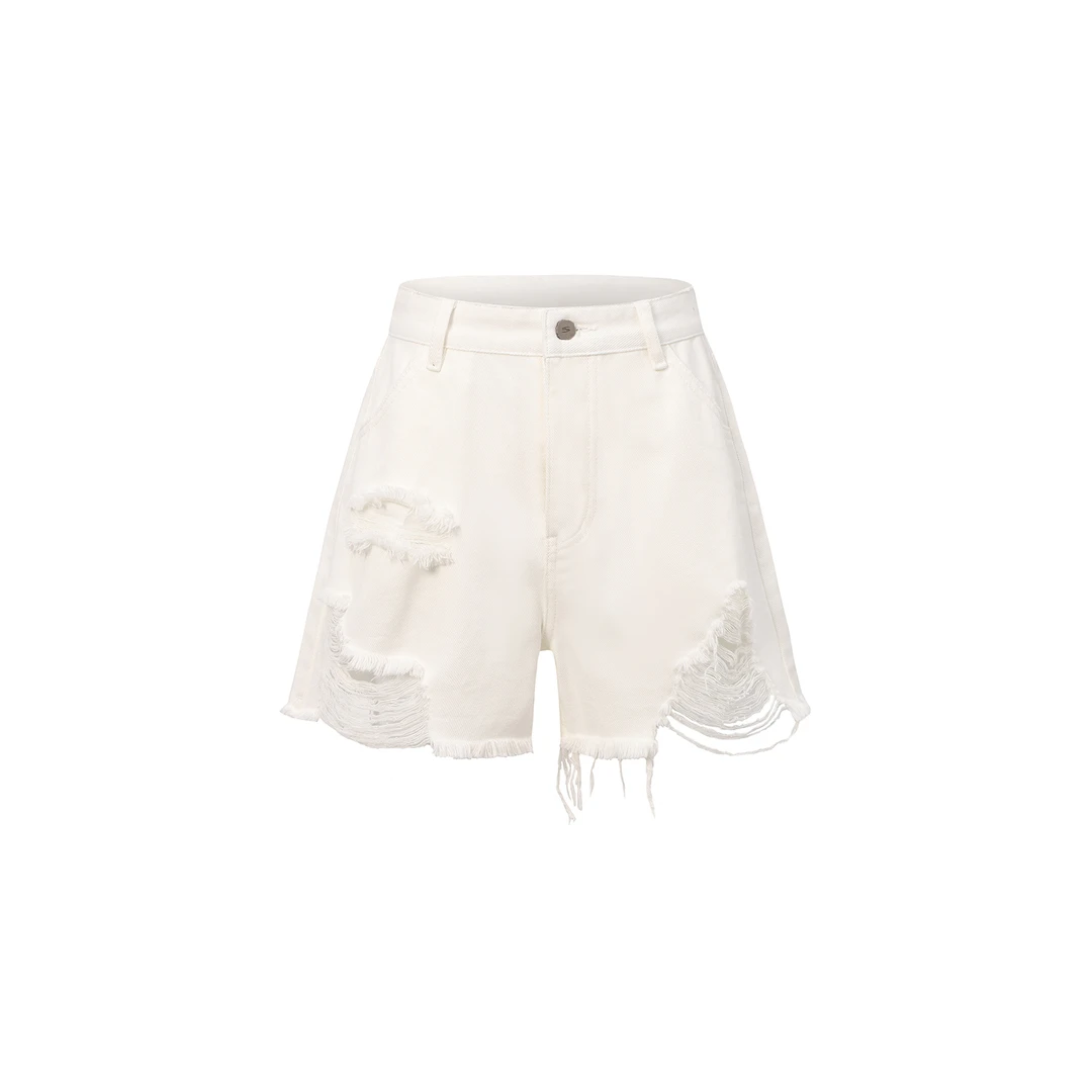SENSEAWEEK设计师 破坏感毛边A字型牛仔短裤 DSC买手 店BY5S33025