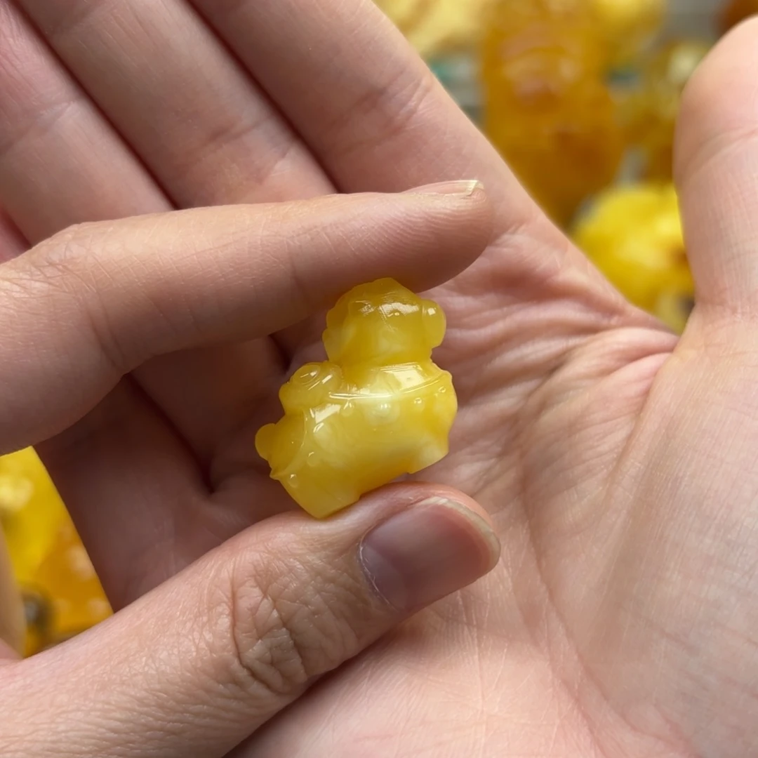 裸石蜜蜡未镶嵌蜜蜡吊坠打孔不退不换