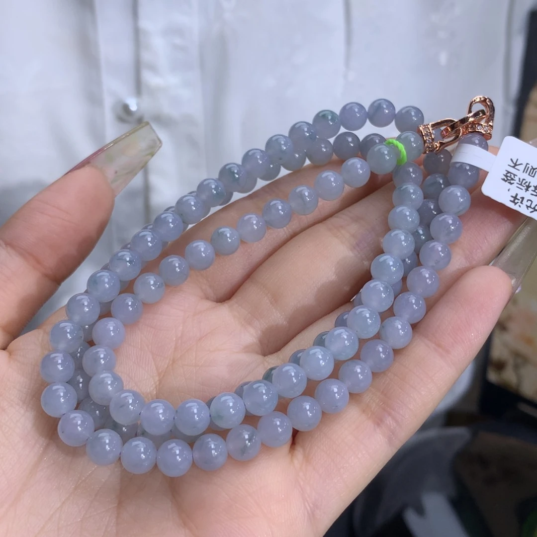 翡翠手链未镶嵌卡5.9冰润胶紫飘蓝花