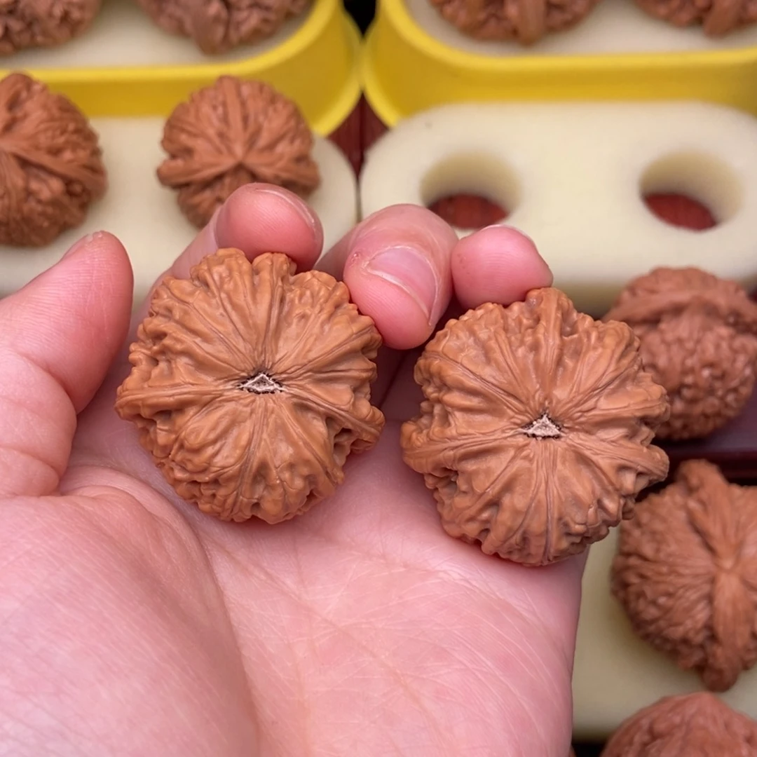 文玩核桃把件小*36➕粗筋矮球文山三棱