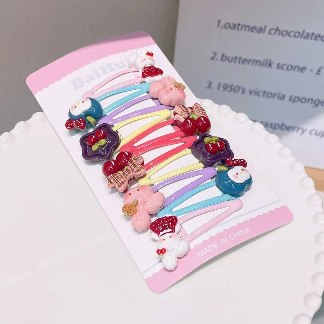 B-0839（满10米飞）bh 秋冬樱桃兔子掰掰夹儿童碎发夹子刘海夹 发圈