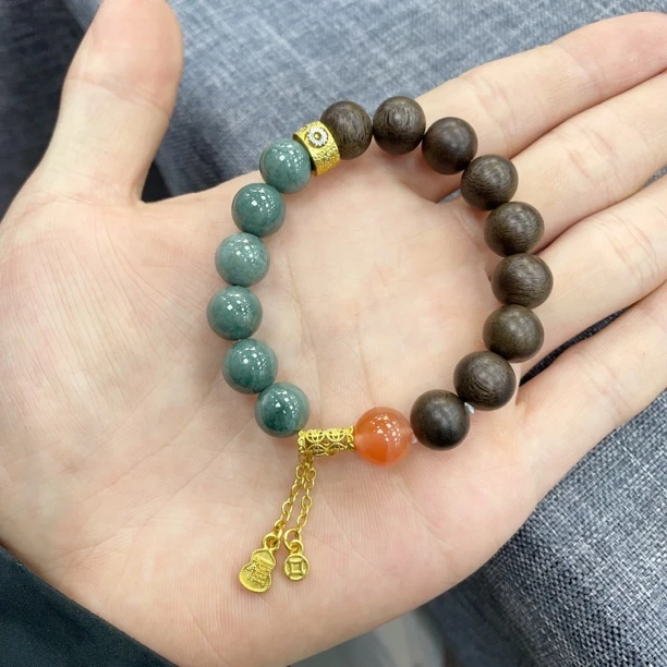 天然翡翠双拼手串多样性发其一wwx