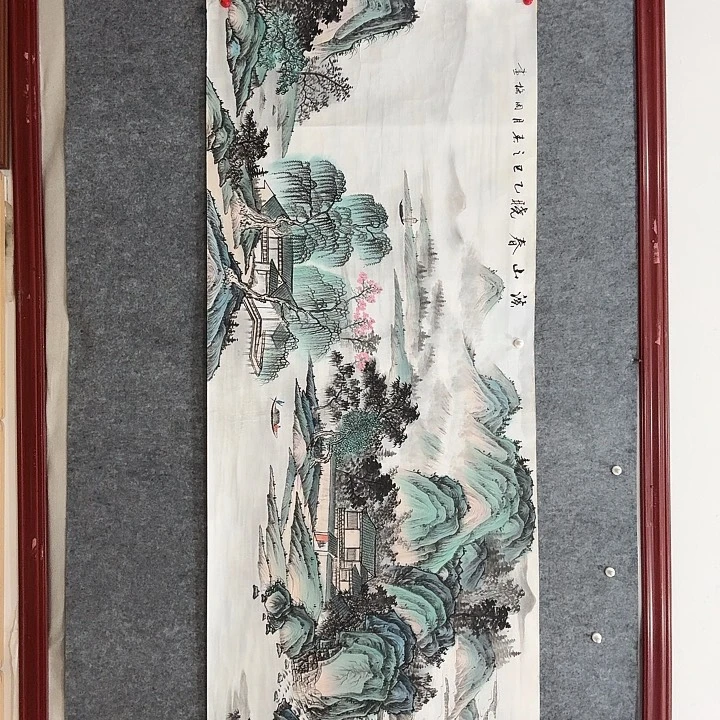 国画手绘国画溪山春晓