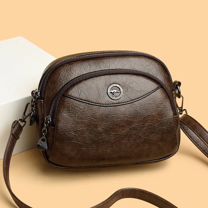 贝壳包女2024新款真皮质感潮时尚百搭软多隔层简约单肩斜挎小包包