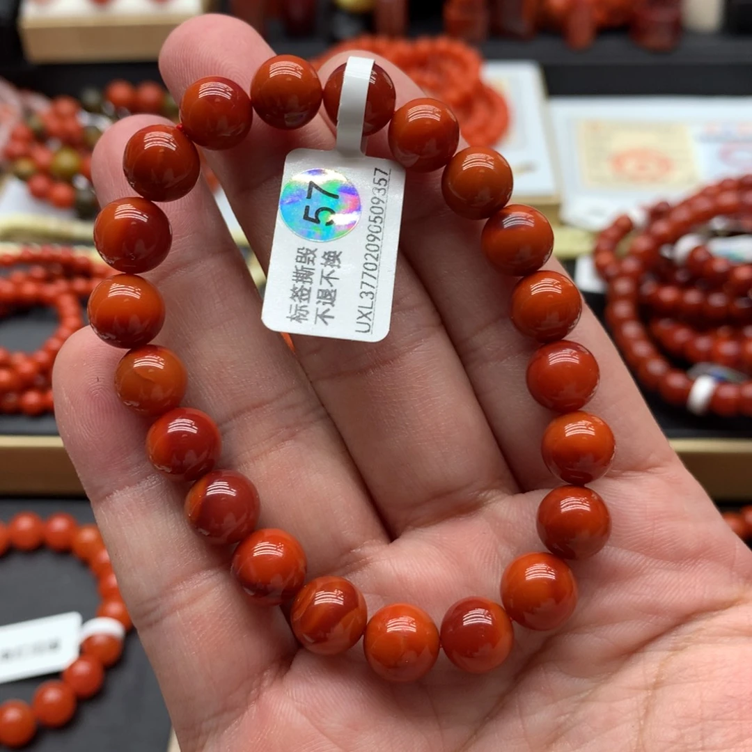 南红玛瑙手链，瓦西料卡9➕未镶嵌