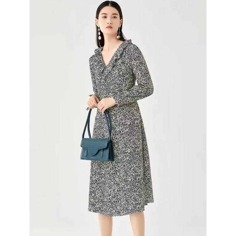 13343【迪系列】复古碎花雪纺连衣裙22CL3816