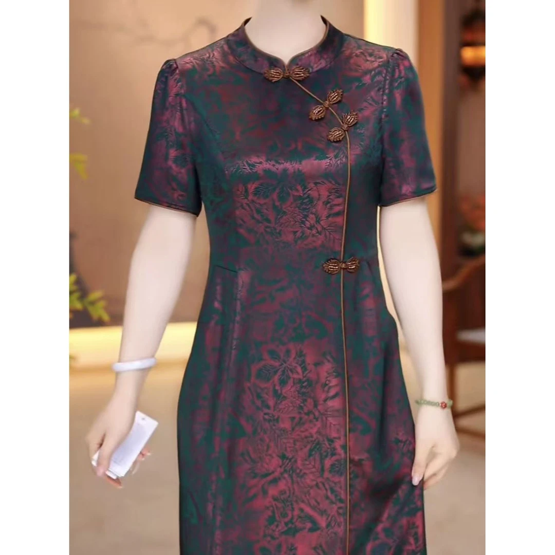 画报夫人高级国风改良版旗袍裙2025夏季新款新中式修身显瘦气质优