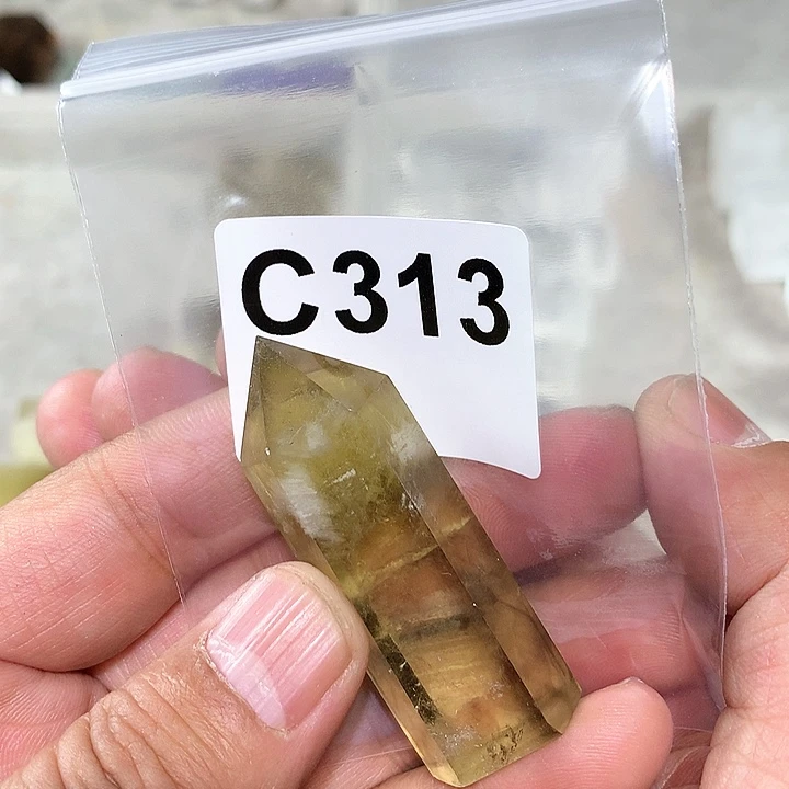 黄晶天然水晶柱子C313未镶嵌小****）