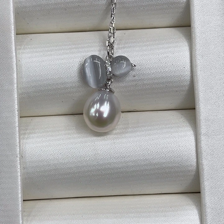 套链银S925镶嵌海水珍珠9mm43号