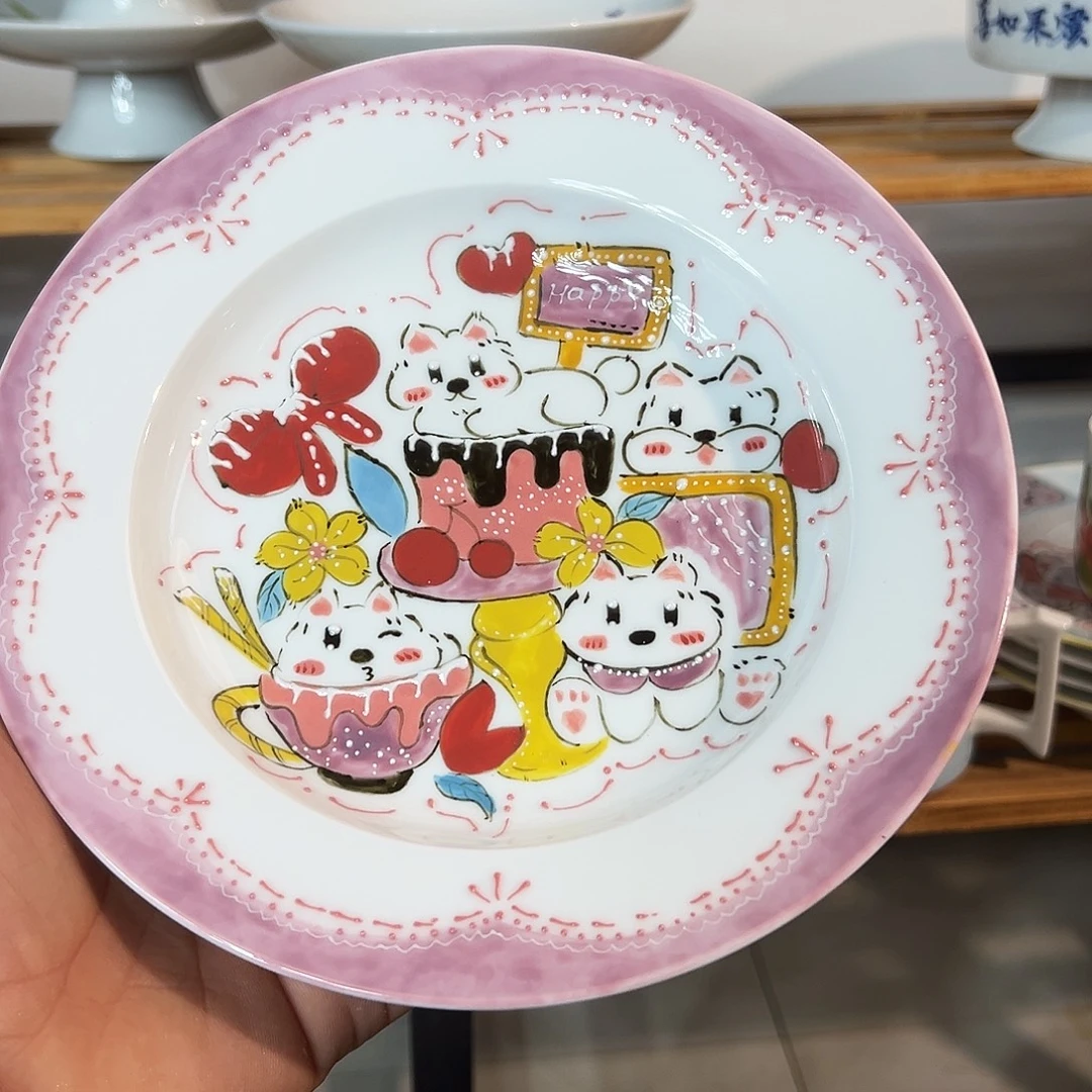 陶瓷景德镇高温釉下陶瓷8寸盘
