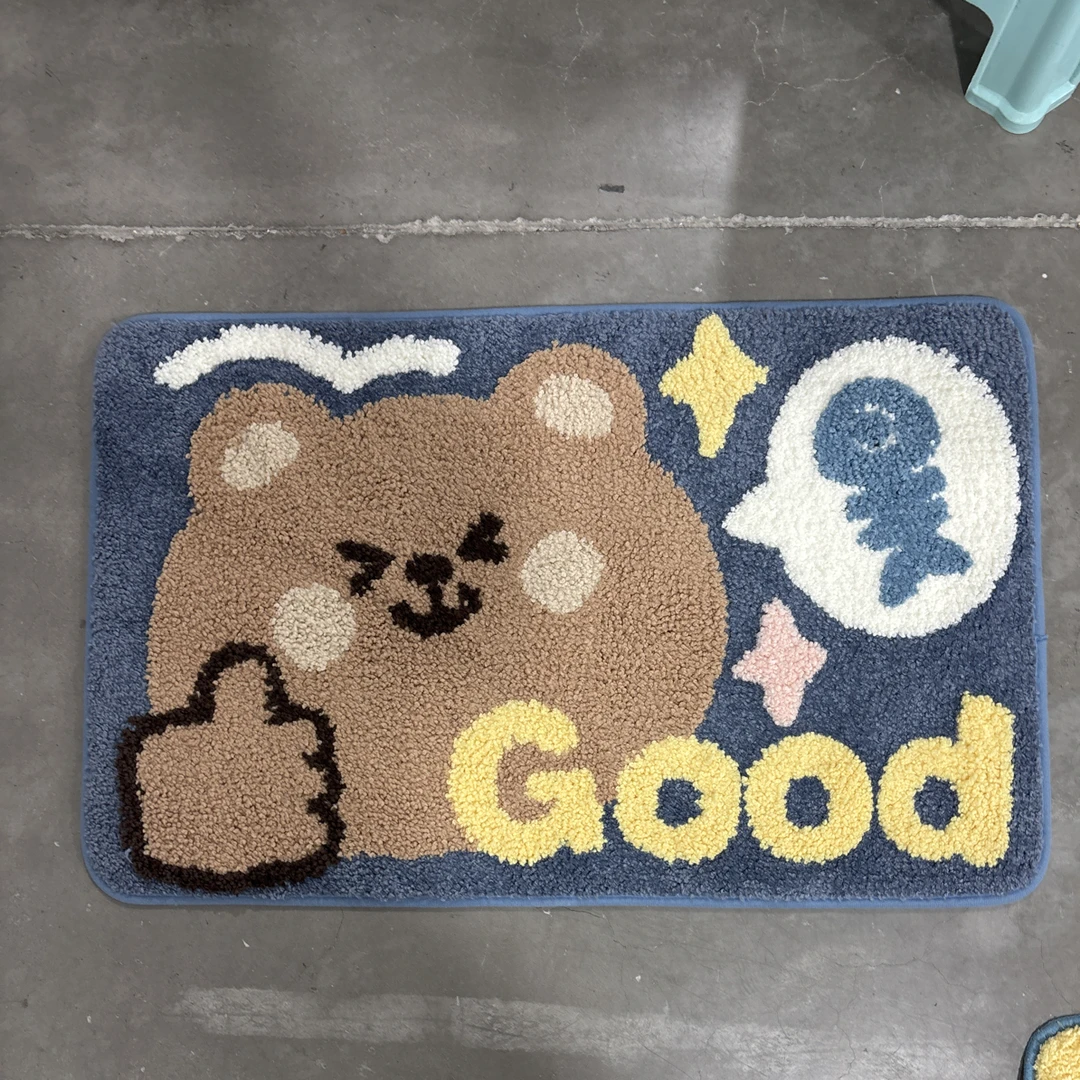 卡通草莓兔防滑吸水地垫家用卫生间浴室门口玄关厨房门耐脏地毯