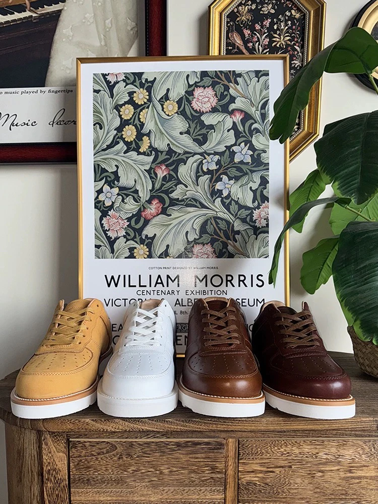 低帮固特异休闲鞋男士百搭真皮瑕疵