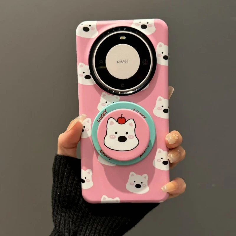 粉底满屏西高地头像适用华为mate60pro手机壳P60pro磁吸菲林壳