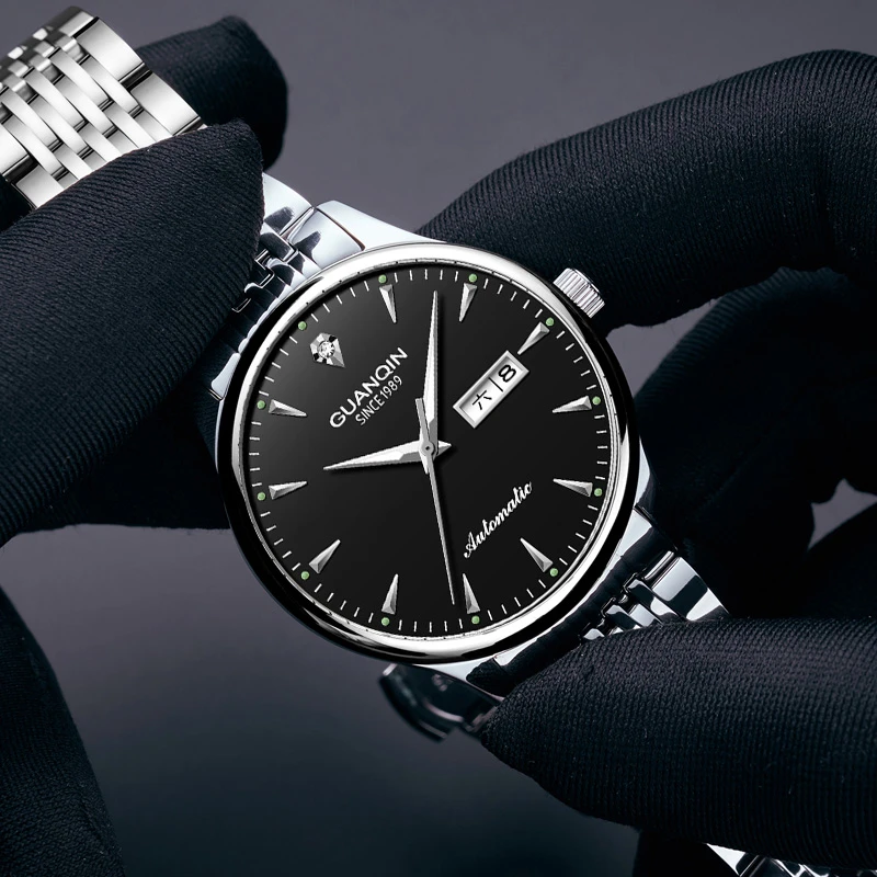 GUANQIN/冠琴男款潮流全自动机械表夜光防水商务气质百搭男士手表