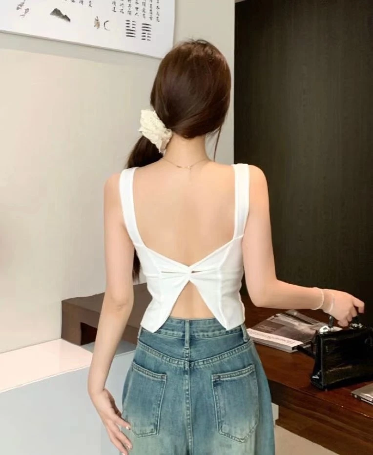 20577 春夏新款交叉美背舒适亲肤时尚百搭内外穿背心