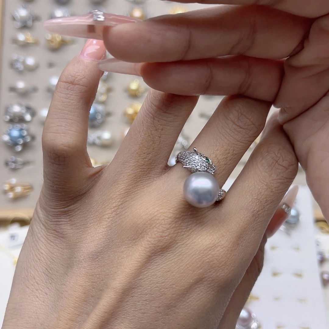 飞***鱼淡水珍珠戒指合金