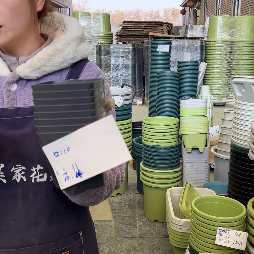 瑕疵几何盆10*11灰黑20个无托
