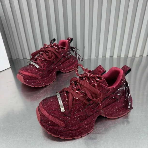 舍8293-8新款厚底欧货重工满钻时尚老爹鞋底厚5公分休闲潮鞋